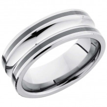 Lashbrook Black & White Tungsten Men's Wedding Band - TCR8328+POLISH