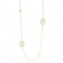 Freida Rothman Textured Open Filligrain Teardrop Necklace