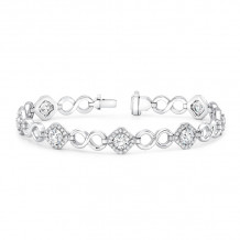 Uneek Round Diamond Bracelet with Infinity-Style High Polish Links - LBR168
