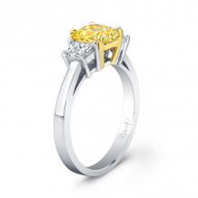 Uneek Natureal Fancy Yellow Radiant Diamond Engagement Ring - LVS850