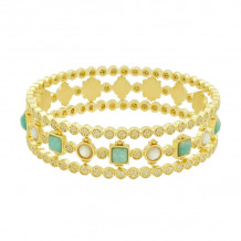 Freida Rothman Multi Stone Bangle Stack - AAYZMB07