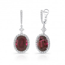 Uneek Oval Rhodolite Diamond Earrings - LVE944OVRH