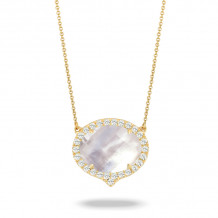 Doves White Orchid 18k Yellow Gold Gemstone Necklace - N6232WMP