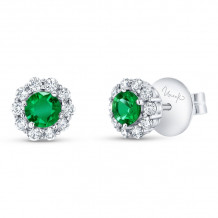 Uneek Round Emerald Diamond Earrings - LVE2077ERI