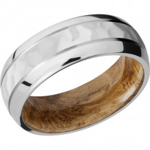 Lashbrook Cobalt Chrome Hardwood 8mm Men's Wedding Band - HWSLEEVECC8D2.5_WHISKEYBARREL+ROCKPOL_POLISH