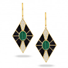 Doves Verde 18k Yellow Gold Gemstone Earrings - E9029BOMC