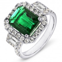 Uneek Green Emerald Engagement Ring - LVRRI1281E