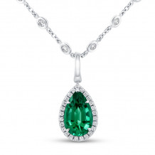 Uneek Pear Shaped Emerald Diamond Pendant - PN4004PSEMU