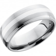 Lashbrook Titanium 8mm Men's Wedding Band - 8DGE12_SS+SATIN_POLISH