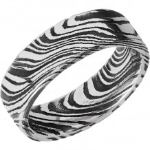 Lashbrook Black & White Damascus Steel 7mm Men's Wedding Band - D7FRMARBLE+ACID