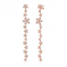 Uneek Cascade Collection Threader-Inspired Dangle Earrings with Floral Motif - LVED4062R