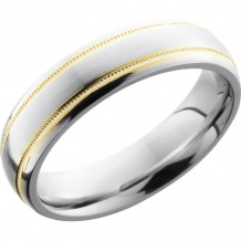 Lashbrook White & Yellow Cobalt Chrome 6mm Men's Wedding Band - CC6D21W_14KY2UMIL+SATIN_POLISH