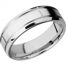 Lashbrook Cobalt Chrome 7mm Men's Wedding Band - CC7B5SEG2.75+SATIN_POLISH