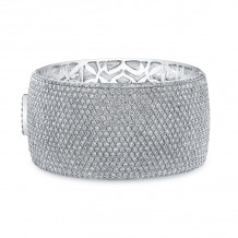 Uneek 19-Row Wide Pave Diamond Cuff Bracelet - BA030