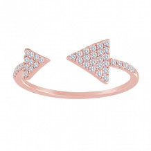 Meira T 14k Rose Gold Pave Diamond Open Arrow Ring