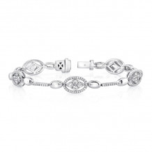 Uneek Bracelet with Navette Diamond Clusters and Oval Halo Details - LVBR06