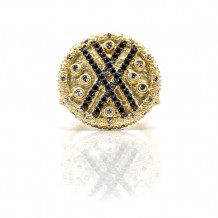 Freida Rothman Pave Stripe Cocktail Ring