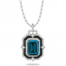 Doves London Blue 18k White Gold Gemstone Pendant - P9298BOLBT