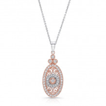 Uneek Vintage-Inspired Elliptical Filigree Diamond Pendant - LVN685RW