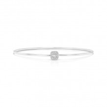 Uneek Linden Skinny Bangle with Emerald-Shaped Diamond Cluster and Halo Accent - LVBAWA8111W