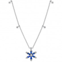 Uneek Blue Sapphire Diamond Necklace - LVNWF019BS
