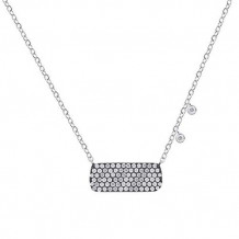 Meira T 14k White Gold Diamond Bezel Necklace