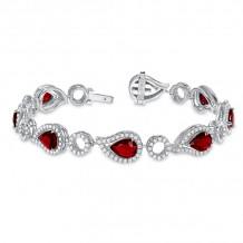 Uneek Pear Shaped Ruby Diamond Bracelet - LBR198RU