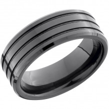 Lashbrook Black Ceramic 8mm Men's Wedding Band - C08P008_POLISH