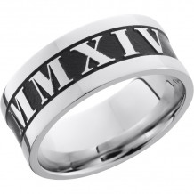 Lashbrook Cobalt Chrome 9mm Men's Wedding Band - CC9F_LCVROMANNUMERAL2++POLISH_BLACKOUT