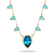 Doves Amazon Breeze 18k Yellow Gold Gemstone Necklace - N8669AZLBT