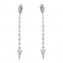 Meira T 14k White Gold Long Diamond Spear Tip Earrings