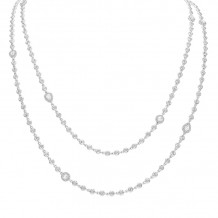 Uneek Cascade Collection Diamonds-by-the-Yard Necklace with Pear-Shaped, Oval and Round Rose-Cut Diamonds - LVND1220W