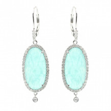 Meira T White Gold Blue Amazonite Diamond Earrings