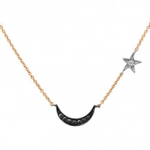 Meira T 14k Rose Gold Half Moon and Star Necklace