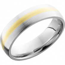 Lashbrook White & Yellow Cobalt Chrome 6mm Men's Wedding Band - CC6D12_14KY+SATIN