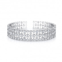 Uneek Round and Emerald Cut Diamond Bangle - LVBA0273WF