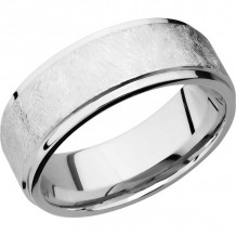 Lashbrook Cobalt Chrome 8mm Men's Wedding Band - CC8FGE+DISTRESSED_POLISH