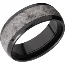 Lashbrook Black Zirconium Meteorite 8mm Men's Wedding Band - Z8D15_METEORITE+POLISH