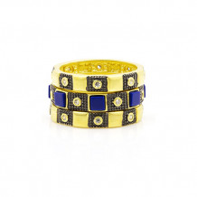 Freida Rothman Bricked Lapis Set Of 3 Rings