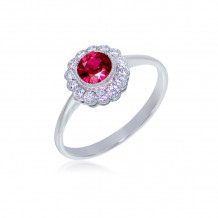 Uneek 24k White Gold Precious Gemstone Ring