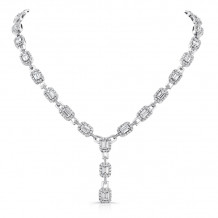 Uneek Emerald Cut Diamond Signature Lariat Necklace - LVN529
