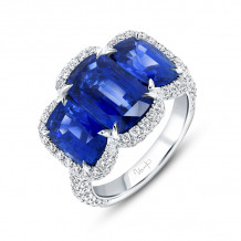 Uneek Precious Cushion Blue Sapphire Engagement Ring - R051CUBSU