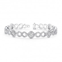 Uneek Princess-Cut Diamond Bracelet with Infinity-Style Pave Links - LBR119