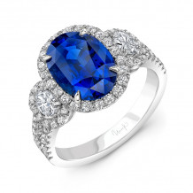 Uneek Oval Blue Sapphire Engagement Ring - LVRRI8616S