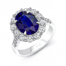 Uneek Oval Blue Sapphire Engagement Ring - LVRRI3261S