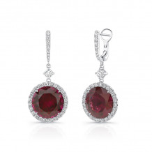 Uneek Round Rhodolite Diamond Earrings - LVE944RDRH