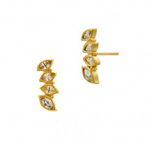 Freida Rothman Fleur Bloom Leaflet Stud Earrings - FBYZE05