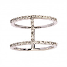 Meira T 14k White Gold Double Shank Pave Diamond Ring