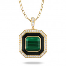 Doves Verde 18k Yellow Gold Gemstone Pendant - P9291BOMC