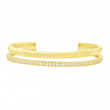 Freida Rothman Double Rope Cuff Bangle In 14K Gold - TPYZB03